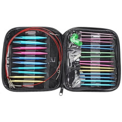 13 Pairs Circular Knitting Needles, Interchangeable Knitting Needles Set, Aluminium Circular Knitting Needles with Storage Case for Crochet Yarn, Knitting Accessories Set