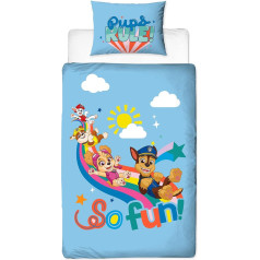 Paw Patrol Official Licensed Single Duvet Cover with Matching Pillow Case Blue Polycotton