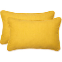 Pillow Perfect Outdoor Fresco Rectangular Cushion, Yellow, Pack of 2