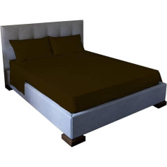 Duvet Cover Set 100% Cotton Made in Italy Available in Various Sizes and Colours (Brown, Double)