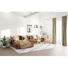 Velvet Curtain Ecru | Curtain Living Room Bedroom | Modern 140 x 245 cm | Soft Fabric