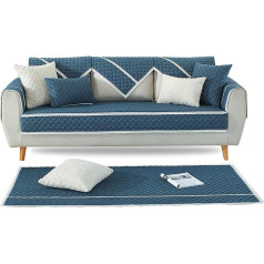 PETCUTE Sofa Cover Non-Slip Sofa Covers Sofa Throw Sofa Protection Cover Quilted Sofa Covers for Corner Sofa Blue 110 x 110 cm