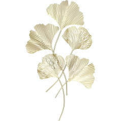 Yctze Metal Wall Decor Simulated Ginkgo Leaves 3D Wall Sculpture for Living Room