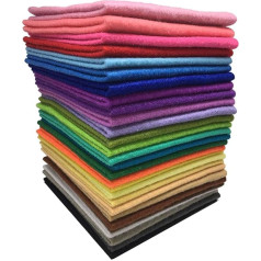 UPKOCH 28 Pieces 30 x 30 cm Thick Soft Felt Sheets Assorted Colours Felt Pack Craft Sewing Squares Non-woven Fabric