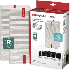 Honeywell HEPA-Luftreiniger-Filter R, 2er-Pack für HPA 100/200/300 und 5000 Series – Airborne Allergen-Luftfilter zielt auf Wildfeuer/Rauch, Pollen, Haustierschuppen und Staub