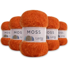 LaVita Yarn Moss, Super Soft Crochet Yarn, 5 Pieces, 60% Polyamide, %40 Premium Acrylic, 1 Ball 100 g, 245 m Taka Yarn (2326-Orange)