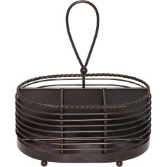 Gourmet Basics by Mikasa Rope Flatware and Napkin Caddy, Antique Black by Gourmet Basics by Mikasa