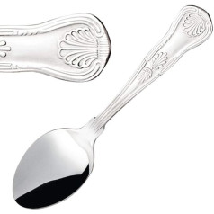 Kings Pattern Cutlery Stainless Steel Restaurant Knife Fork Teaspoon Table Spoon Soup Spoon - Pack of 12/6 (Kings Teaspoon, 6 Pieces)