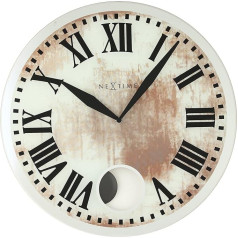 NeXtime Wanduhr - 43 x 4.2 cm - Glas - Weiß - 'Romana'