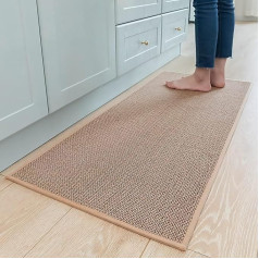 farsky Kitchen Rug, Washable, Non-Slip, Rubber Floor Mats, Absorbent Doormat, Dirt Trapper Mat, Indoor Dirt Trapper Mat for Entrance, Hallway, Kitchen, Dining Room, Laundry Room, Brown (44 x 120 cm)