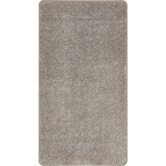 Misento Shaggy Classic Plain Living Room Rug, Bedroom, Dining Room, Taupe, 80 x 150 cm