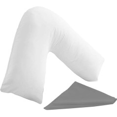 Comfortesy Premium Wedge Pillow V Shaped Back & Neck Support Medium Firm Pillow with Hollowfibre Filling Ideal for Pregnancy and Pregnancy with Free Pillow Case