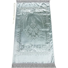 ihvan online Luxury Silky Velvet Muslim Prayer Mat | Janamaz | Sajadah | Soft Islamic Prayer Mat | Islamic Ramadan Eid Gifts | Prayer Rug Mat, Blue