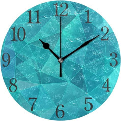 MNSRUU Geometric Triangle Round Silent No Ticking Oil Painting for Bedroom Living Room Office School Home
