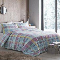 Appletree Hygge Applecross Check 100% Cotton Duvet Cover Set - Super King Multicoloured