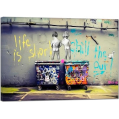 Banksy Life is Short Kids Framed Canvas Art Print