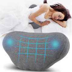 Lumbar Support Pillow for Sleeping, Memory Foam, Lumbar Pillow for Lower Back Pain Relief, Back Support Pillow for Side, Back and Stomach Sleepers, Ergonomic Bed Wedge Pillow,