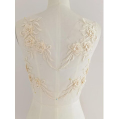 3D Lace Applique Lace Applique for Clothing C3 (Champange)