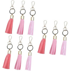 NUOBESTY 9 Stk elegant girl anahtarlık geschengutsein decor tassels dekoration schlüsselring schlüsselhalter handtasche Charme Schlüsselbund lange Quasten Schlüsselanhänger Fräulein Schmuck