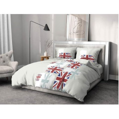 Home Passion 53487 London Bed Linen, Cotton, Multicoloured, 220 x 240 cm