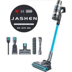 JASHEN Smart Battery Vacuum Cleaner, 350 W Digital Brushless Motor, Smart Suction Function, 25.2 V Li-Ion Battery, Removable, Durable, Smart LED Front Lights, 4-in-1 Wireless Vacuum Cleaner