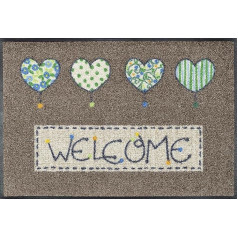 wash+dry Fußmatte, Welcome Hearts 50x75 cm, innen und außen, waschbar