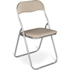 ‎Dmora Dmora - Tarragona Chair Set of Four Folding Chairs, Space-Saving Meeting Seat, Waiting Room Chair, 43 x 47 x 78 cm, Beige