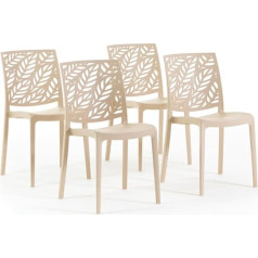 Rattatan Dafne Fibreglass Reinforced Resin Chairs (4, Cream)