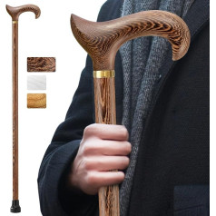 Ispuoocti Handmade Wooden Walking Stick for Men and Women, with 226 kg Load Capacity, Walking Sticks for Seniors, Ergonomic Derby High-End Walking Sticks Made of Natural Solid Wood, Suitable for Gifts