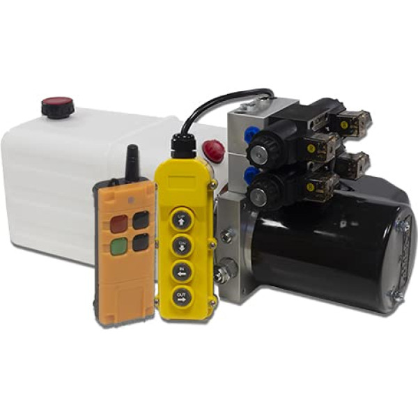 Flowfit 12V DC Double Magnetic Dispenser Hydraulic Power Pack with 8L Tank and Wireless Remote ZZ016163