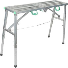 Adjustable Folding Work Platform, Aluminium Scaffolding, Drywall Step Ladder Bench, Maximum Load 200kg, Adjustable Height 60-90cm, Zinc Plated