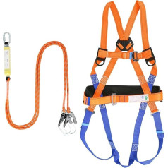 Full Body Safety Harness, F All Protection Set with Removable Safety Belt and Chest Loops, Fall Protection for Multi-Purpose Waist Hip Protection for Mountaineering