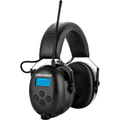 PROHEAR 033A (Upgraded) Hearing Protection with Radio DAB +/Bluetooth/FM, Headphones with Radio with Built-in Microphone and Noise Reduction, SNR 31dB with for Mowing and Workshop, Lumberjack - Black