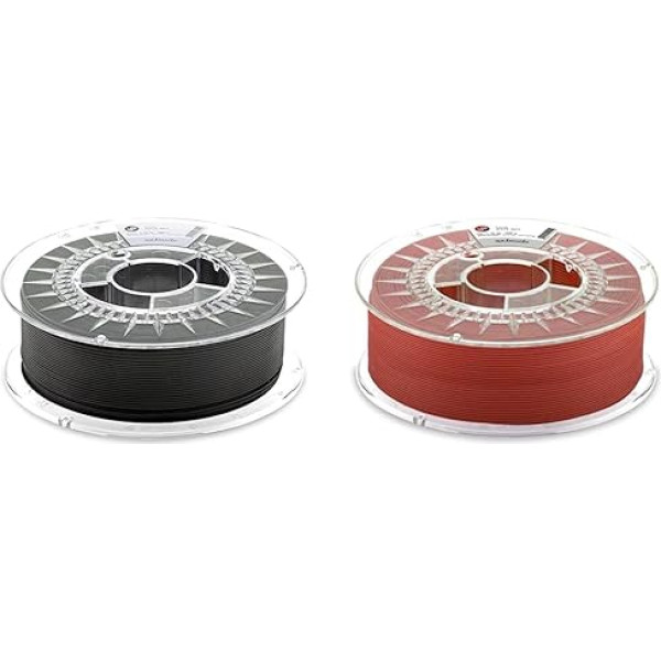 extrudr® XPETG Matte Diameter 1.75 mm (1 kg) 'Black' - 3D Printer Filament - Made in Austria & XPETG Matte Diameter 1.75 mm (1 kg) 'Red' - 3D Printer Filament - Made in Austria