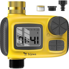 TRJZWA Irrigation Computer Programmable Drip Hose Irrigation with Brass Inlet, Automatic Timed Irrigation IP55 Waterproof Digital Irrigation Timer System with LCD Display