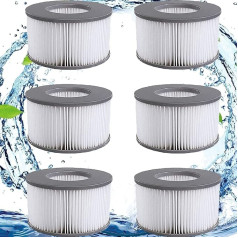 KGC Replacement Filter Cartridges for MSpa Filter, Pack of 6 Whirlpool Replacement Filters Compatible with MSpa Models from 2020, Filter Cartridge Water Filter for Inflatable Pools, Hot Submarines and