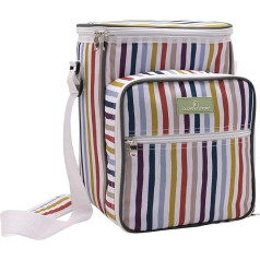 Widdop Country Living 4 Picnic Bag Set with Insulated Compartment - 4 x Knives/Forks/Spoons, 4 x Plates, 4 x Cups - Stylish Summer Picnic Set Outdoor Tableware BBQ