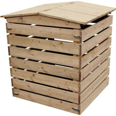 NATIV Wooden Garden Composter - Wooden Composter for Quick Composting - 450 L Capacity - 76 x 75 x 91 cm
