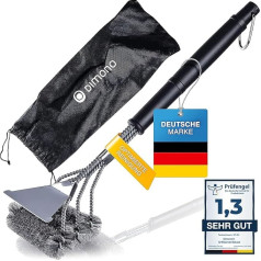 Dimono® Professional BBQ Brush for 360° Cleaning Stainless Steel – Outdoor Grill and Barbecue Quick Clean (Deluxe with Scraper)