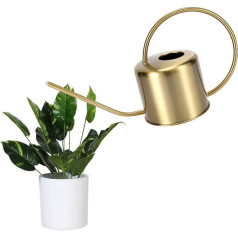 Dasing Stainless Steel Watering Can 1300 ml Metal Watering Can Indoor Plants Easy Long Spout Flower Watering Can to Use Handle Perfect for Garden Watering Plants Flower Golden