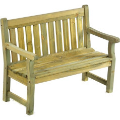 BrackenStyle Darwin Bench - Scandinavian Pine Park and Garden Bench - 2 People (2 Colours) (Pine Green)