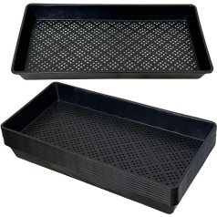 ILITING 1020 Mesh Tray with Mesh Base for Seedling Starter Tray Black 10 x 21 Inch for Microgreens Hydroponic