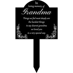 FREEBLOSS Acrylic Commemorative Stakes, Acrylic Memorial Plaque, Graveyard Ornaments, Flower, Memorial Plaque, Memorial Plaque, Garden Decoration, Personalized Memorial Plaque for Grandma