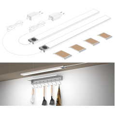 40CM Unterbauleuchte Küche LED Dimmbar, 3 Farbmodi LED Schrankbeleuchtung mit Hand-Sweep Sensor Unterschrank Beleuchtung Küchen Unterbauleuchte Küche LED für Schrank,Regale,Werkbank 625lm