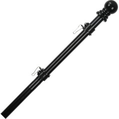 COCOHOME Flag Pole Without Bracket - 1 Inch Professional Rotating Metal Flagpole for House 3x5 American Marine Flag, Outdoor Tangle Free Heavy Duty Upgraded Flagpole (Black)