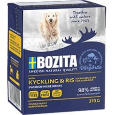 Bozita gaļas gabaliņi vistas / rīsi želejā 370g