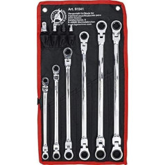 BGS Diy 91541 | Double Ratchet Joint Wrench Set | SW 8-19 mm | 10 Pieces