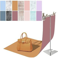 7 x 14 Patterns Photography Background Paper with Stand, 34 x 23 inches / 81 x 50 cm, Double-Sided Photo Table Top, Backdrops Props for