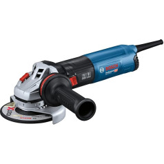 Bosch Professional Winkelschleifer GWS 14-125 (Leistung 1.400 Watt, Zusatzhandgriff, Schutzhaube, anklippbare Trennschutzhaube, Zweilochschlüssel, Aufnahmeflansch, Spannmutter, im Karton)