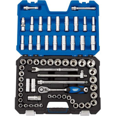 Draper H63amn/SG 1/2 Zoll SQ.Dr. mm/AF Kombi-Stecknüsse (63 Stück), blau